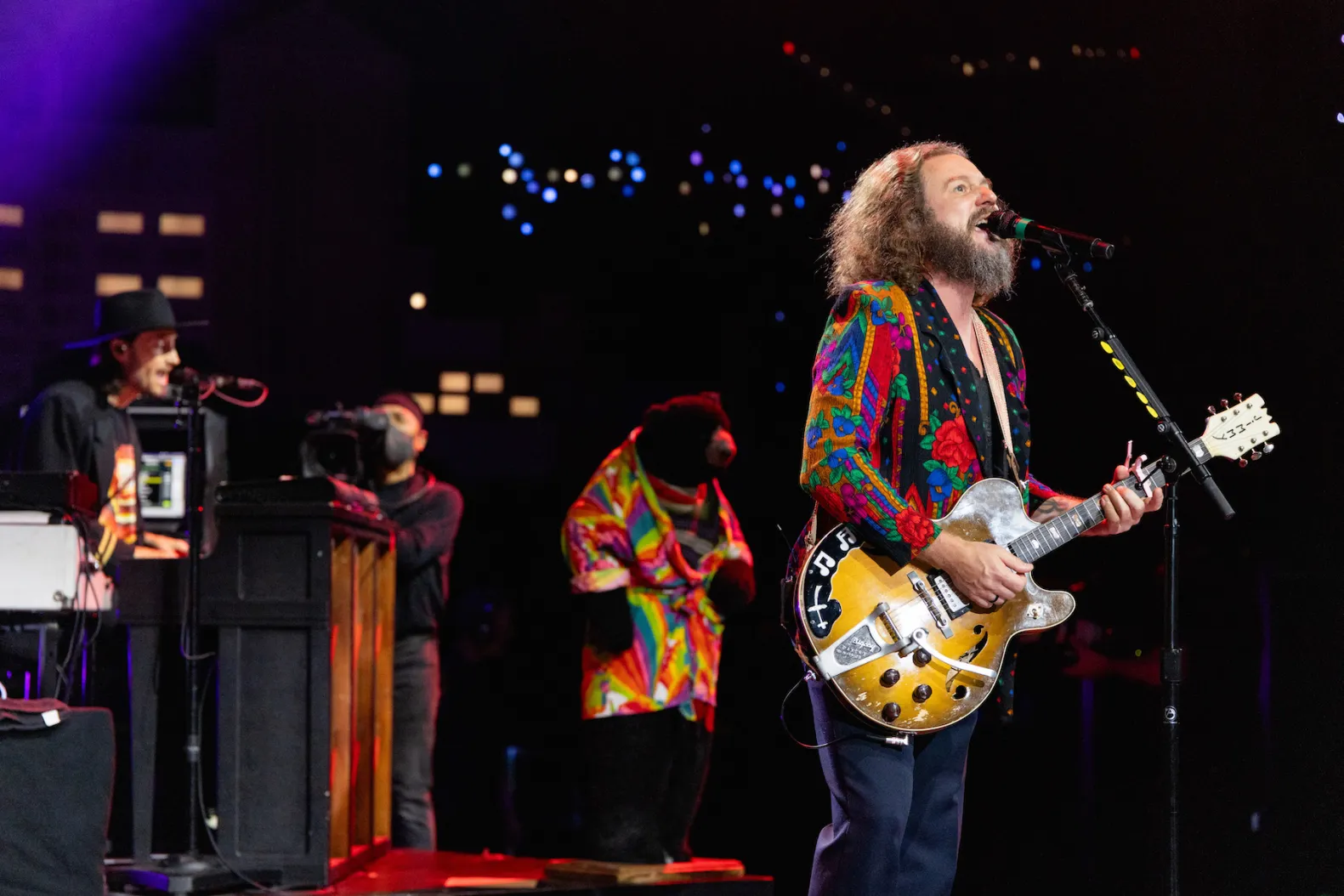 My Morning Jacket performing live on stage